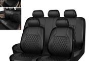 9pcs/Set Car Seat Covers Universal PU Leather Black Seat Protector Covers Full Set Four Seasons Automobile Interior Accessories
