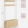 Shoe Rack with Bench Coat Hooks Top Shelf Hall Tree Image 3