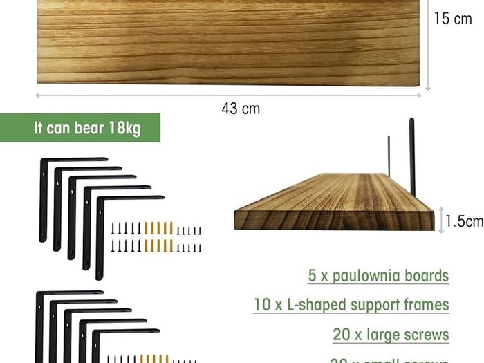 NEW SALE | Shelves Wood Wall Mounted Shelf, Rustic Shelves Set of 5 Light brown