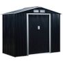 NEW SALE | 7ft x 4ft Lockable Garden Shed Large Patio Roofed Tool Metal Storage Building Foundation Sheds Box Outdoor Furniture, Dark Grey Image 9