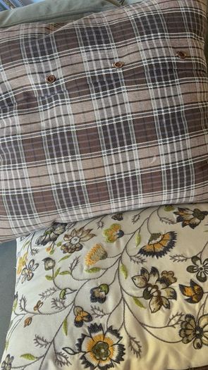 Vintage  ikea discontinued ALVINE LOV Pair of Embroidered large feather cushions. Hardly used.