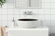 Countertop Basin Black and Grey Round 41x14 cm Ceramic