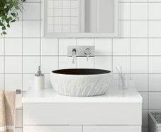Countertop Basin Black and Grey Round 41x14 cm Ceramic