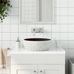 Countertop Basin Black and Grey Round 41x14 cm Ceramic