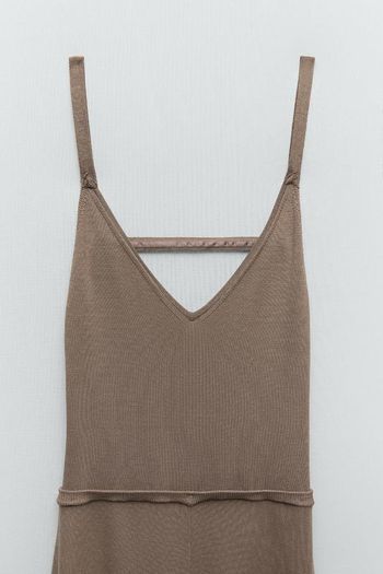 ZARA Knit V-neck midi dress with straps