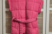 Pink puffer gilet River Island  S
