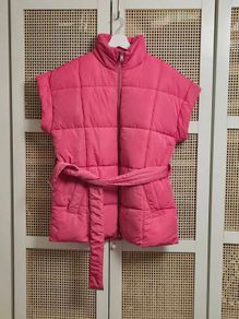 Pink puffer gilet River Island  S