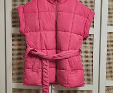 Pink puffer gilet River Island  S