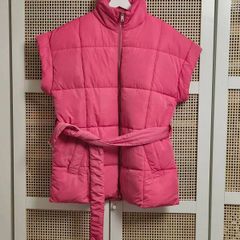 Pink puffer gilet River Island  S