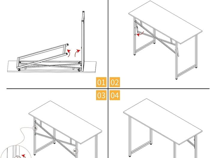 120 cm Folding Desk, Writing Gaming Computer Camping Table, No Assembly Required Home Office Desk, Black Oak