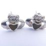 Vintage Sterling Silver 925 Claddagh Stud Earrings Image 8