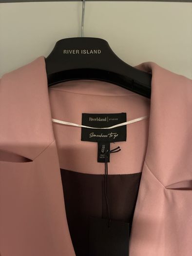 River Island Pink double breasted blazer