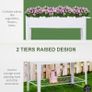 Metal Raised Garden Bed with Wheels, Garden Planter Trolley Elevated Plant Box with Storage Shelf Image 6