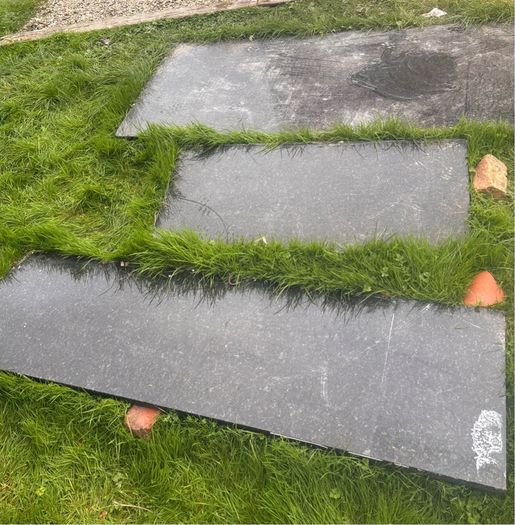 3 Pieces of Polished Granite Worktop Dark Black with Fleck