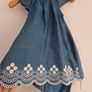 3-6m, With Tags Soft Denim Chambray Dress with Matching Bloomers Image 2