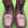 Solovair Wingtip Brogue Boots - Oxblood Grain Leather - Made in England Image 2
