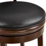 Bar Stools Set of 2 Swivel Counter Stool, Wood Frame Kitchen Island Stool-Chair, 24in Upholstered Barstool with Backrest & Footrest, Cappuccino, 61cm Seat Height Image 3