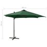 Cantilever Umbrella with Pole and LED Lights Green 300 cm Image 10