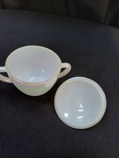 Vintage Moonglow Iridescent Lidded Sugar Bowl