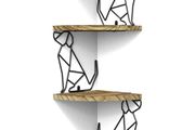 Corner Shelf for Wall 4-Tier Wooden Floating Shelf Wall-Mounted for Bedroom Living Room Bathroom Kitchen Office and More Carbonized Black (FREE POSTAGE)