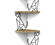 Corner Shelf for Wall 4-Tier Wooden Floating Shelf Wall-Mounted for Bedroom Living Room Bathroom Kitchen Office and More Carbonized Black (FREE POSTAGE)