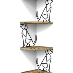 Corner Shelf for Wall 4-Tier Wooden Floating Shelf Wall-Mounted for Bedroom Living Room Bathroom Kitchen Office and More Carbonized Black (FREE POSTAGE)