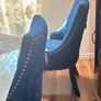 Blue velvet Dining Chairs Image 3