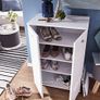 Shoe Cupboard 2 Door / 60 x 90 x 35 CM White Front High Shine 12 Pairs of shoes Image 4