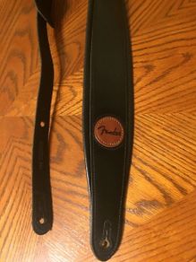 Fender Fender Deluxe Wide Leather padded Guitar Strap Black / Brown