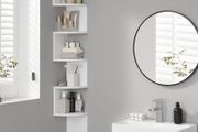 MULTIPLE COLOURS AVAILABLE Corner Shelf, 5-tier Floating Wall Shelf With Zigzag Design, Bookshelf, White