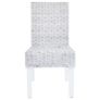 Dining Chairs 6 pcs Grey Kubu Rattan and Mango Wood Image 4