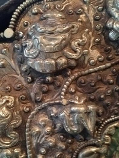 Large Silver Early 19th Century Gua with A Tsatsa of Green Tara