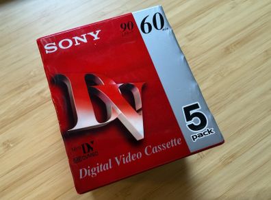 New Sony miniDV 60min DVM60 Video Cassetes - 5 pack