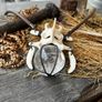 Incredible large clear quartz crystal sphere orb bound in protective iron necklace Image 3
