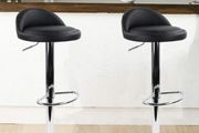 Leather Round Bar Stool with Back Rest Height Adjustable Swivel Pub Chair Home Kitchen Bar stools Backless Stool with Footrest Black