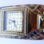 Guess Gold Tan Python Leather Embossed Cuff Band Glitz Watch-u0225l2 Image 6