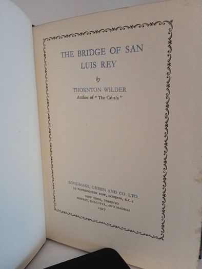 The Bridge of San Luis Rey by Thornton Wilder (HQ287)