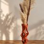 3D Printed Terracotta Sculptural Vase, Abstract Modern Home Decor Image 3