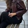 Brand New Burgundy Leather Jacket Size M Image 2