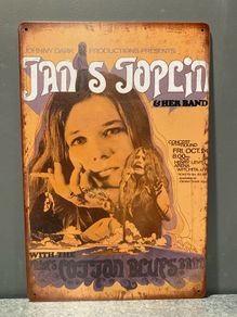 Janis Joplin Tin Metal Sign