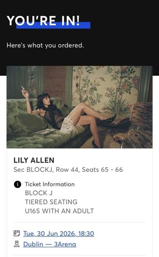 Lily Allen Tickets - Looking to swap