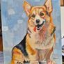 Happy Corgi - oil painting Image 5
