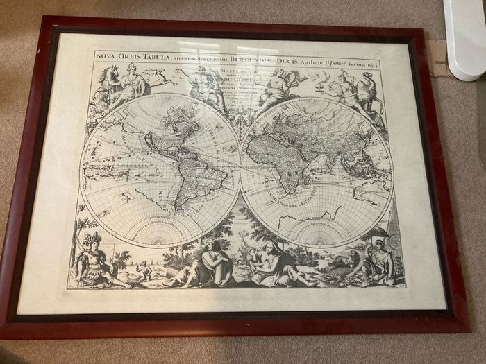 Map of the entire word print 1694