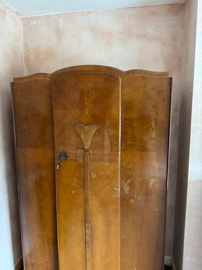 Vintage Art Deco Waterfall Wardrobe Set Ladies and Gentlemans Wardrobes