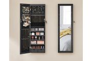 Jewellery cabinet jewelry cabinet hanging, lockable mirror cabinet, wall cabinet with mirror and numerous compartments, wall mounting, hanging on the door,