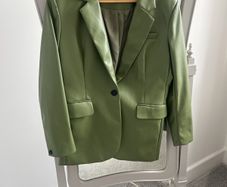 Stunning Kiwi & Co Olive Green Faux Leather Jacket size L