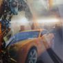 Large Poster / Cardboard Transformers wall hanging Holographic Bumblebee Image 2