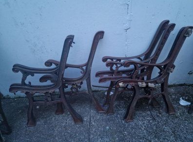 cast iron benches x4