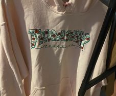 Thrasher Hoodie Mens Large Pink Rose Graphic Pullover Fleece Logo Skateboard