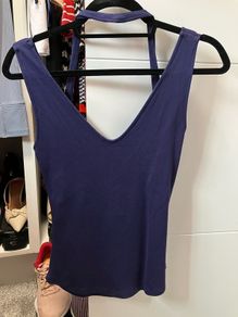 karen Millen strappy navy top